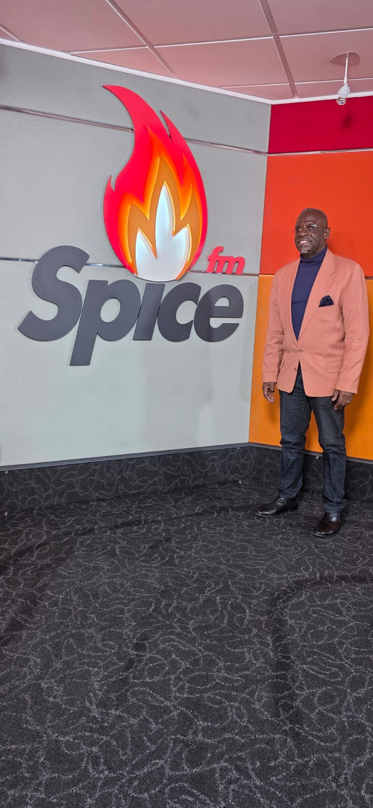 Sir John at Spice FM studios